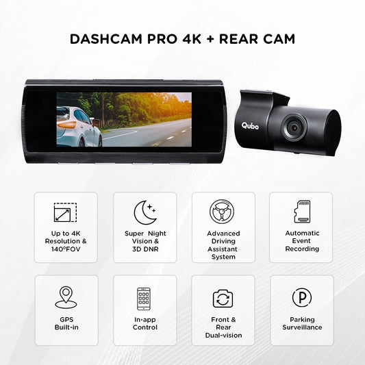 QUBO Dashcam Pro 4K Full Kit – Black N (HCASV004)