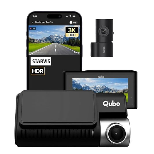 QUBO Smart Dashcam Pro 3K Front & Rear (3K-HCASV021)