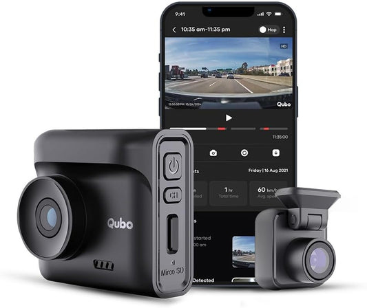 QUBO Smart Dashcam Pro 2.7K Front & Rear (27-HCASV011)