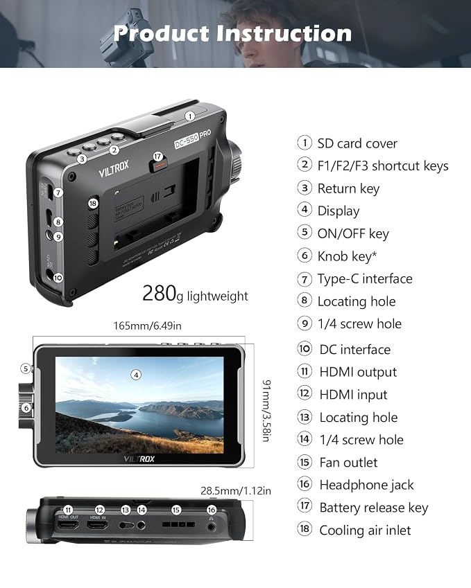 VILTROX Touch Screen Monitor – DC-550 Pro